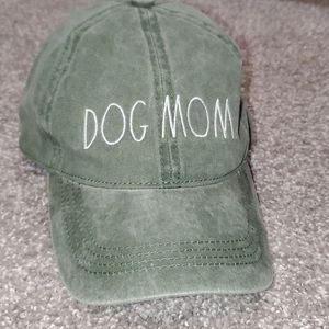 NWOT Rae Dunn DOG MOM Embroidered Basement Cap Hat - GREEN